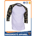 Hot sale camouflage pattern sleeve men baseball t-shirt long sleeve t-shirt
